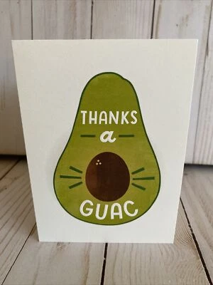 Thanks A Guac Guacamole Avocado Blank Thank You Card Hallmark New Cute Fun Food - Image 1 of 4