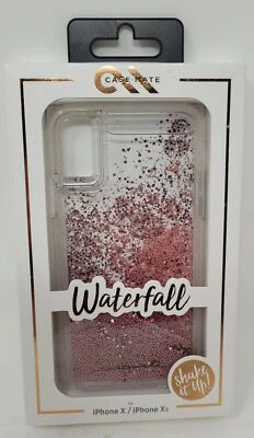 Case-Mate Case for iPhone X / XS, Waterfall Rose Gold Pink Glitter Shake it Up - Imagem 1 de 2