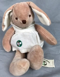 9" Hosung MY NATURAL 100% cotton BUNNY RABBIT w/Dress plush stuffed animal - Picture 1 of 2