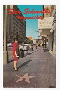 Cartolina d'epoca POSTATA Star-Sidewalks Hollywood California Charlton Heston - Foto 1 di 2