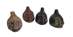 Silbato de muerte de media calavera, silbato de muerte azteca. - Imagen 1 de 48