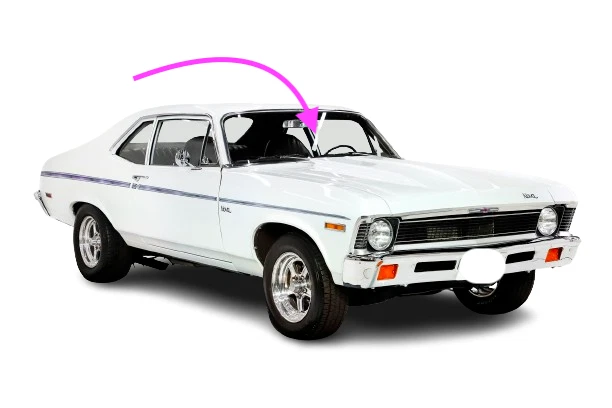 Se adapta a: 1968-1972 Chevrolet Chevy 2, Nova, Venture 2D cupé parabrisas delantero vidrio Foto 1 de 4