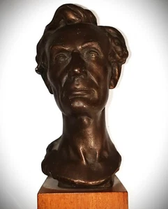 LEONARD VOLK Bust of Abraham Lincoln Vintage Bronzed Bust Alva Studios NY 1960 - Picture 1 of 8
