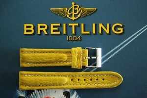 NOS 20MM SF AMARILLO GAMUZA TIBURÓN HEBILLA CORREA DE RELOJ CORREA DE RELOJ PARA WIDELING - Imagen 1 de 4