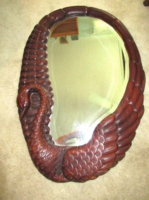 Wall Mirror with carved mahogany frame - Image 1 of 4