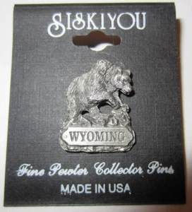 Siskiyou Fine Pewter Collector Pin Wyoming Grizzley Bear - Bild 1 von 1