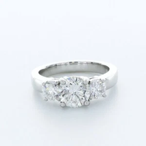 ANILLO DE COMPROMISO CLÁSICO DE 4 PUNTAS PLATINO CORTE REDONDO G/SI1 DIAMANTE NATURAL 2,4 CTW - Imagen 1 de 2