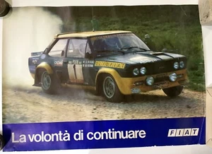VINTAGE POSTER MANIFESTO FIAT PUBBLICHE RELAZIONI 1977 MARIO GROS TORINO RALLY - Picture 1 of 4