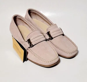 PIERRO MASETTI Kiowa Blush Pink Suede Moc Driving Loafers Shoes Wms 39EU 8.5US - Picture 1 of 15