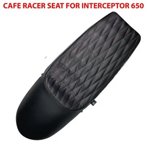 "CAFERACER SEAT, BLACK" FIT FOR ROYAL ENFIELD INTERCEPTOR & GT 650 - Picture 1 of 9