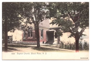 Hand Colored Baptist Church, Black River, New York Postcard - Picture 1 of 2
