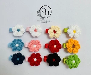 Handgefertigte gehäkelte Blume Haarspange - Bio Baumwolle - Baby & Kleinkind - Bild 1 von 30