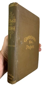 Antique Victorian 1896 GARDENING FOR PROFIT Embossed Gilded Gilt Book Henderson - Picture 1 of 24