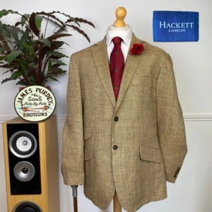 HACKETT (44R) Tweed Houndsooth Silk & Linen Summer Lightweight Sport Jacket - Picture 1 of 20