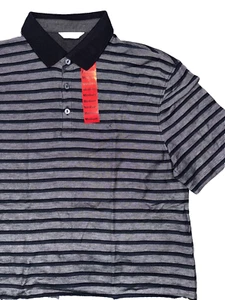 Calvin Klein Polo Shirt Men's Short Sleeve (Gray/White/Blue, MEDIUM) NWOT - Picture 1 of 3