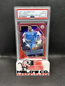 2021-22 Topps UEFA Finest Phil Foden Prized Footballers #/5 Red SP Man City - Picture 1 of 2