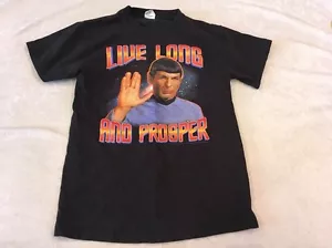 Star Trek Spock Live Maglietta Prosper Lunga Adulto Piccolo Nero Teen - Foto 1 di 5