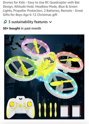 NO REMOTE- PARTS: RC Quadcopter with 2 Batteries - Image 1 of 4