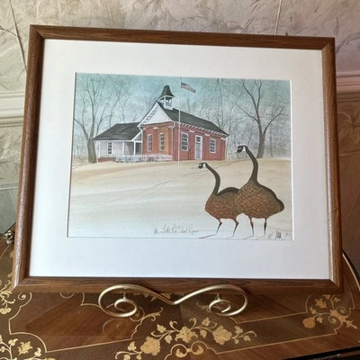 The Little Red Schoolhouse artista P. Buckley Moss 587/1000 gansos firmados enmarcados Foto 1 de 4