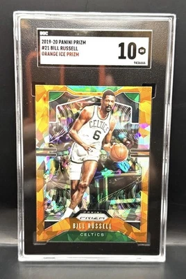 Panini Prizm Bill Russell #21 Orange Ice Prizm 2019-20. SGC 10! Foto 1 de 2