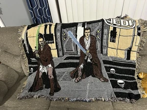 Vintage Star Wars Episode 1 Wohndecke JEDI Obi-Wan Kenobi & Qui-Gon Jinn - Bild 1 von 1