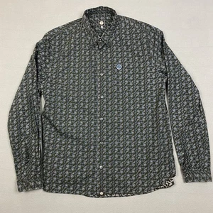 Pretty Green Herren Hemd Large Grün Paisley Signature Casuals Liam Gallagher - Bild 1 von 19