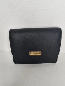 Kate Spade schwarz Saffiano Leder Kartenetui Geldbörse - 4" kompakter Druckknopfverschluss - Bild 1 von 9