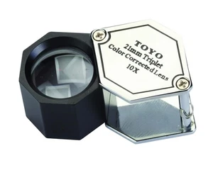Professional Hexagonal 10X Magnifying Jeweler's Loupe with 21mm Triplet Lens,... - Bild 1 von 2