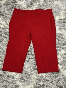 Pantalones capri rojos elásticos Alfani Plus para mujer con control de barriga talla 22W - Imagen 1 de 4