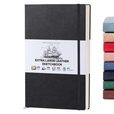 A3 Sketchbook – 11.7x16.5 Premium Vegan Leather Bound Extra Large Sketch Book... - Image 1 of 4