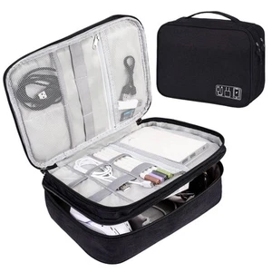 Organizer Cavi Viaggio Multifunzione Nero 24x18x10cm Resistente All acqua - Foto 1 di 24