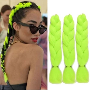 Jumbo Braiding Hair Extensions 24 Inch (Pack of 3), Fluorescent Green  - Picture 1 of 8