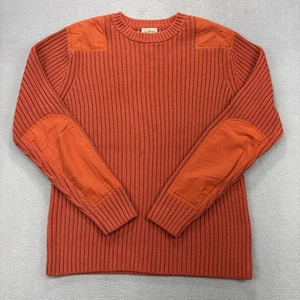 Vintage LL Bean Commando Pullover Herren L orange Militär Schießen Ellenbogen Patches dick - Bild 1 von 11