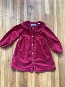 Zara Kids Size 2-3 Red Solid/Textured Corduroy Dress,Cotton Blend,MINT,10/10 - Picture 1 of 2