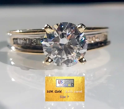 Engagement Ring 2.15 carat Diamond Ring, IGI Certificate Diamond ring 10k gold - Image 1 of 4