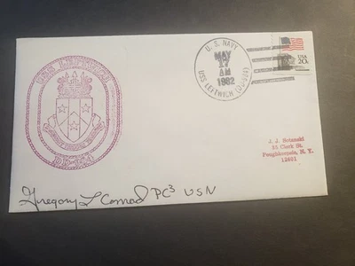 Destroyer USS LEFTWICH DD-984 Naval Cover 1982 SIGNED Cachet - Image 1 of 2