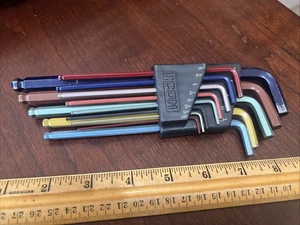 Icon SAE Professional Ball End L-Shaped Hex Wrench Set Color Coded - Picture 1 of 5
