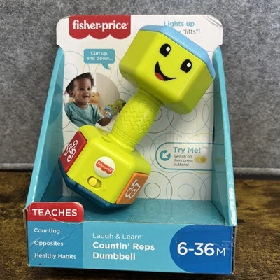 Nuevo en caja Fisher-Price Laugh & Learn Baby to To Toddler Toy Countin’ Reps mancuernas sonajero Foto 1 de 4