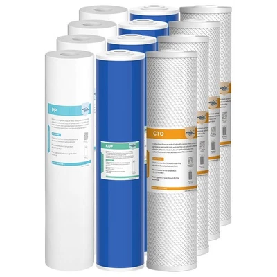 3 Stage 20"x4.5" Sediment KDF Carbon Water Softener Filter Whole House Cartridge - Image 1 of 4