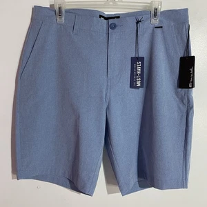 Travis Mathew Shorts Men 34 Beck Blue Golf Preppy Performance Wrinkle Resistant - Picture 1 of 10