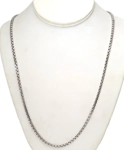 Cadena de oro blanco de 14K, 26"" de largo X 1/8"" de ancho - Imagen 1 de 5