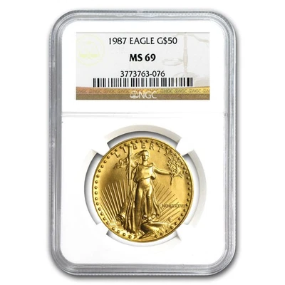 1987 1 oz American Gold Eagle MS-69 NGC - Image 1 of 3