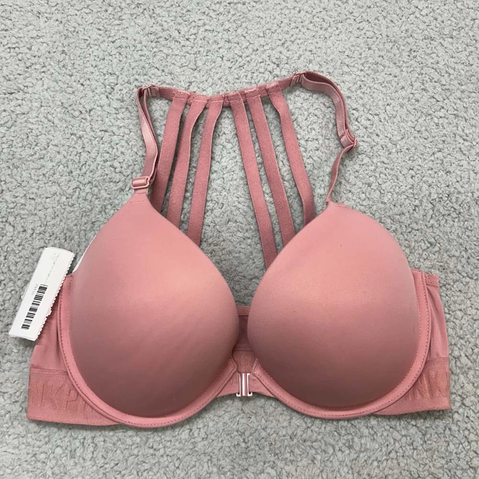 Pink Bra 36C Push Up Bra Wear Everywhere Push-Up Racerback Strappy VS Victoria S - Image 1 of 4