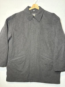 Hugo Boss Coat Mens 2XL Gray Wool Blend Button Front Made in Portugal Pockets - Picture 1 of 10