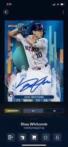 topps bunt digital legendary 2025 Finest Shay Whitcomb  Blue Signature 99cc - Picture 1 of 2