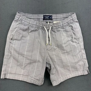 Abercrombie & Fitch Stretch Shorts Herren Gr. M kariert Kordelzug Freizeit grau - Bild 1 von 12