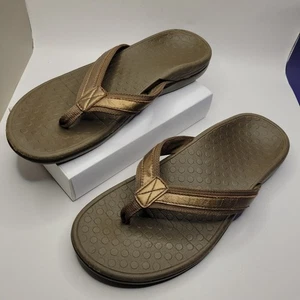 Damen-Slipper Vionic Tide II braun metallic Riemen Flip-Flops Größe 9? - Bild 1 von 11