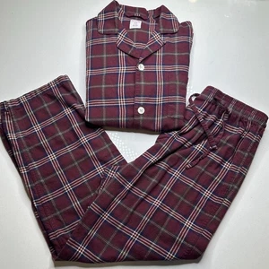 Brooks Brothers Schlafanzug Baumwolle Flanell Gr. S Small weinrot rot kariert - Bild 1 von 9