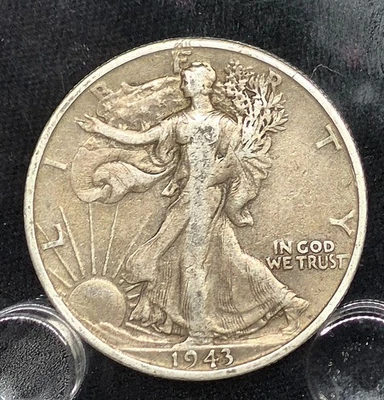 1943 S Walking Liberty Half Dollar 90% Silver VF Circulated Features 50C - Image 1 of 2