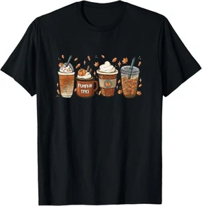 Halloween Coffee Pumpkin Latte Spice Coffee Love Fall Season T-Shirt - Picture 1 of 14